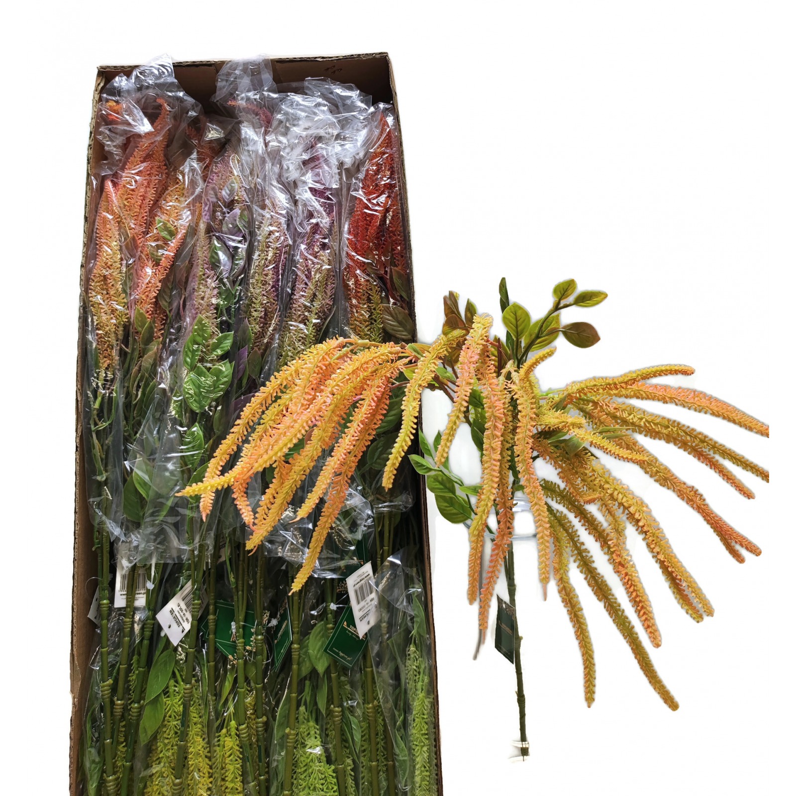 Sztuczna leszczyna gumowa 45 cm – gałązka dekoracyjna, mix kolorów