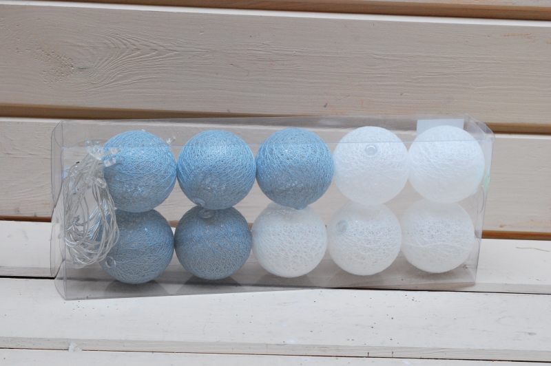COTTON BALLS 6CM BIAŁE/SZARE