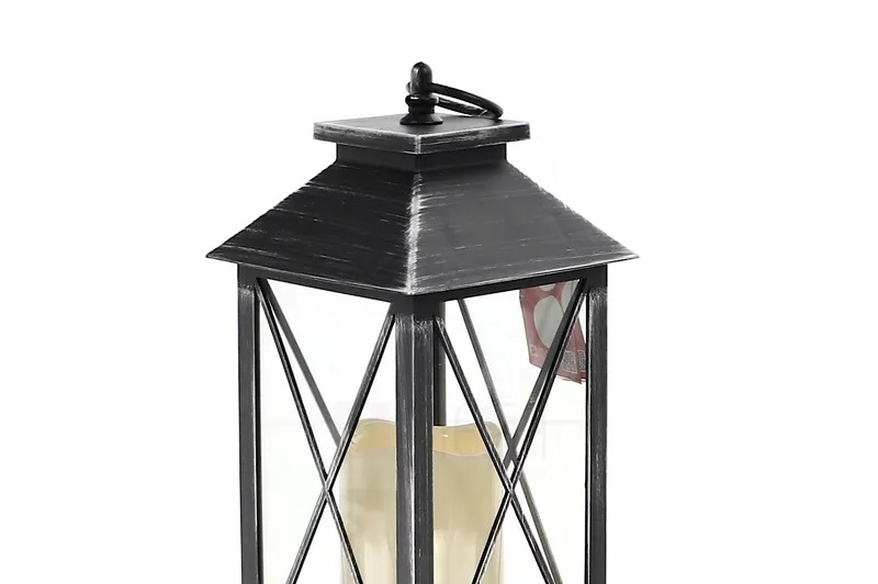 Latarnia led czarno-srebrna