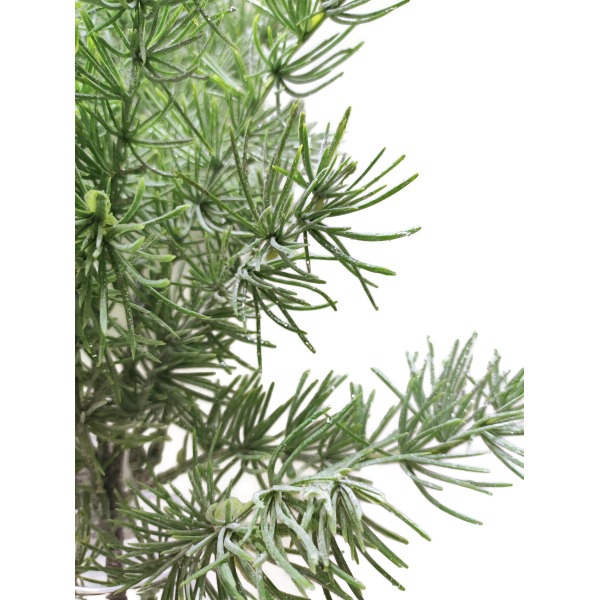 Miniatura: Sztuczna gałązka iglasta 50 cm – zielona dekoracja świąteczna z efektem oszronienia