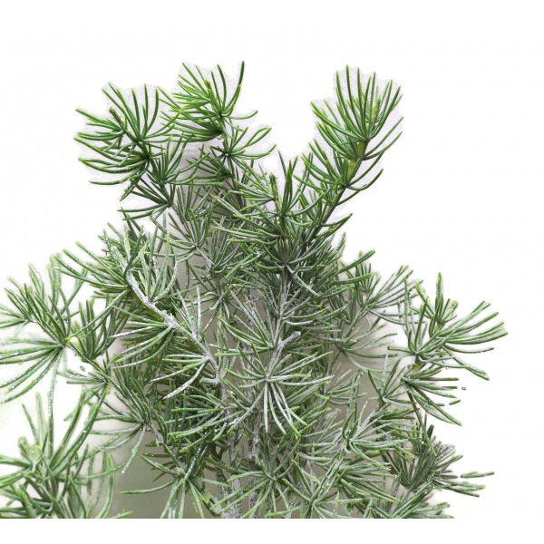 Miniatura: Sztuczna gałązka iglasta 50 cm – zielona dekoracja świąteczna z efektem oszronienia