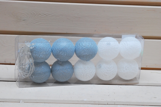 Miniatura: COTTON BALLS 6CM BIAŁE/SZARE