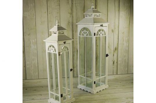 Miniatura: Latarnie drewniane białe 2szt