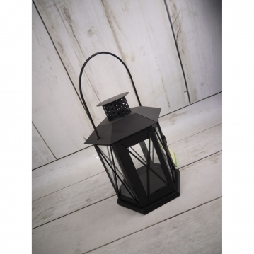 Miniatura: latarnia metalowa z efektem gwiazdki 3D h=22cm