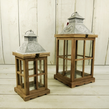 Miniatura: latarnia drewniana s/2 h=52cm
