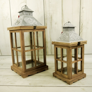 Miniatura: latarnia drewniana s/2 h=52cm