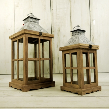 Miniatura: latarnia drewniana s/2 h=52cm
