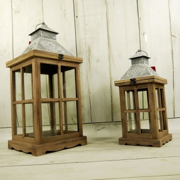 Miniatura: latarnia drewniana s/2 h=52cm
