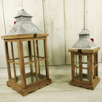 Miniatura: latarnia drewniana s/2 h=52cm