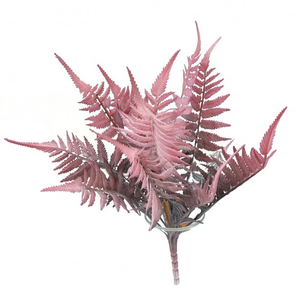 Miniatura: Sztuczna gałązka paproci 40 cm – różowo-brązowa dekoracja florystyczna
