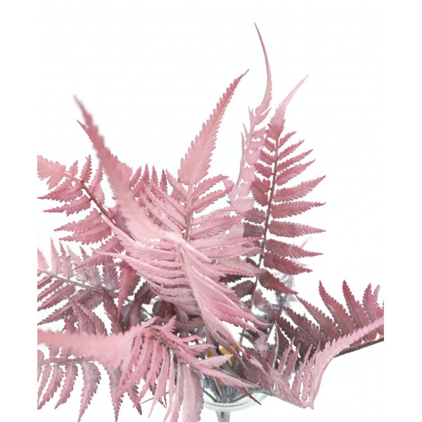Miniatura: Sztuczna gałązka paproci 40 cm – różowo-brązowa dekoracja florystyczna