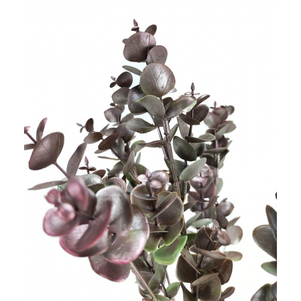 Miniatura: Sztuczna gałązka eukaliptusa – złoto-brązowa dekoracja florystyczna