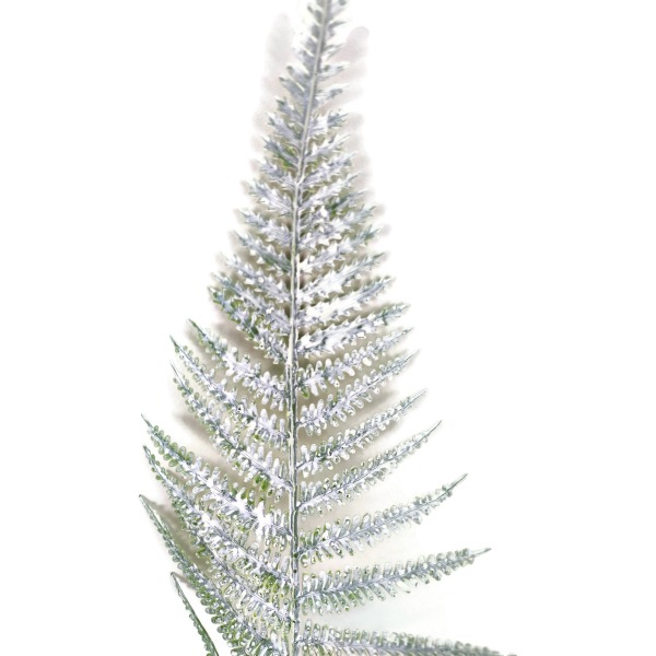 Miniatura: Sztuczny bielony liść paproci 30 cm – gałązka dekoracyjna