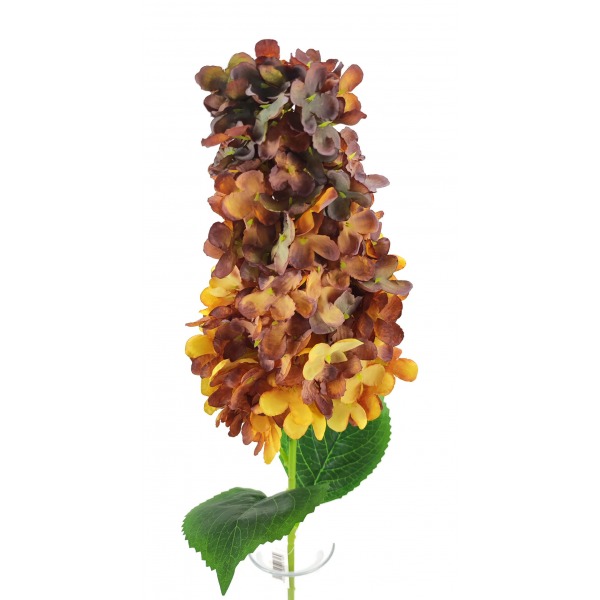 Miniatura: Sztuczna hortensja bukietowa jesienna 80 cm – gałązka dekoracyjna, mix kolorów
