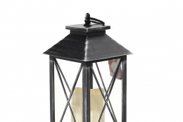 Latarnia led czarno-srebrna